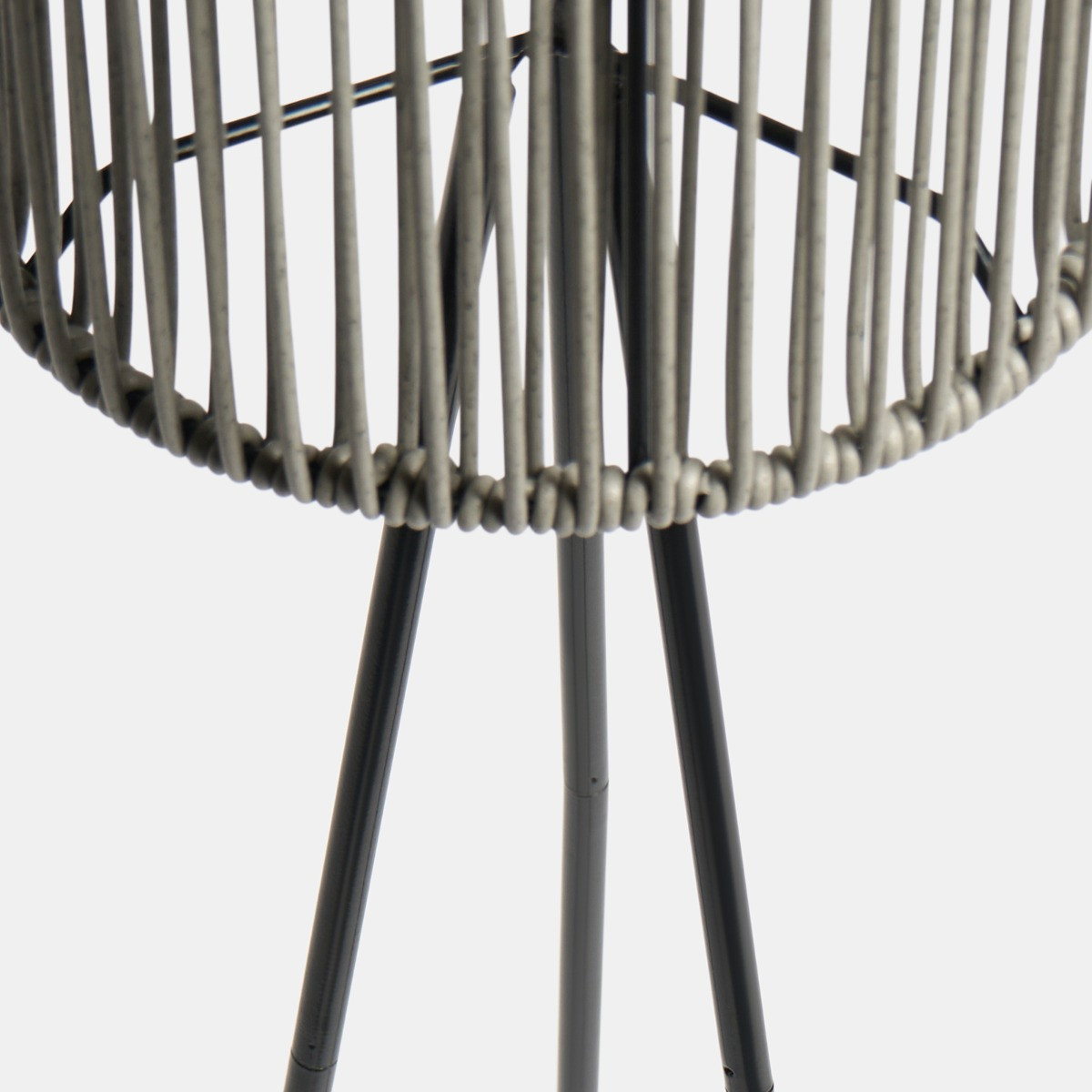 OHS Solar Rattan Floor Lamp - Grey>