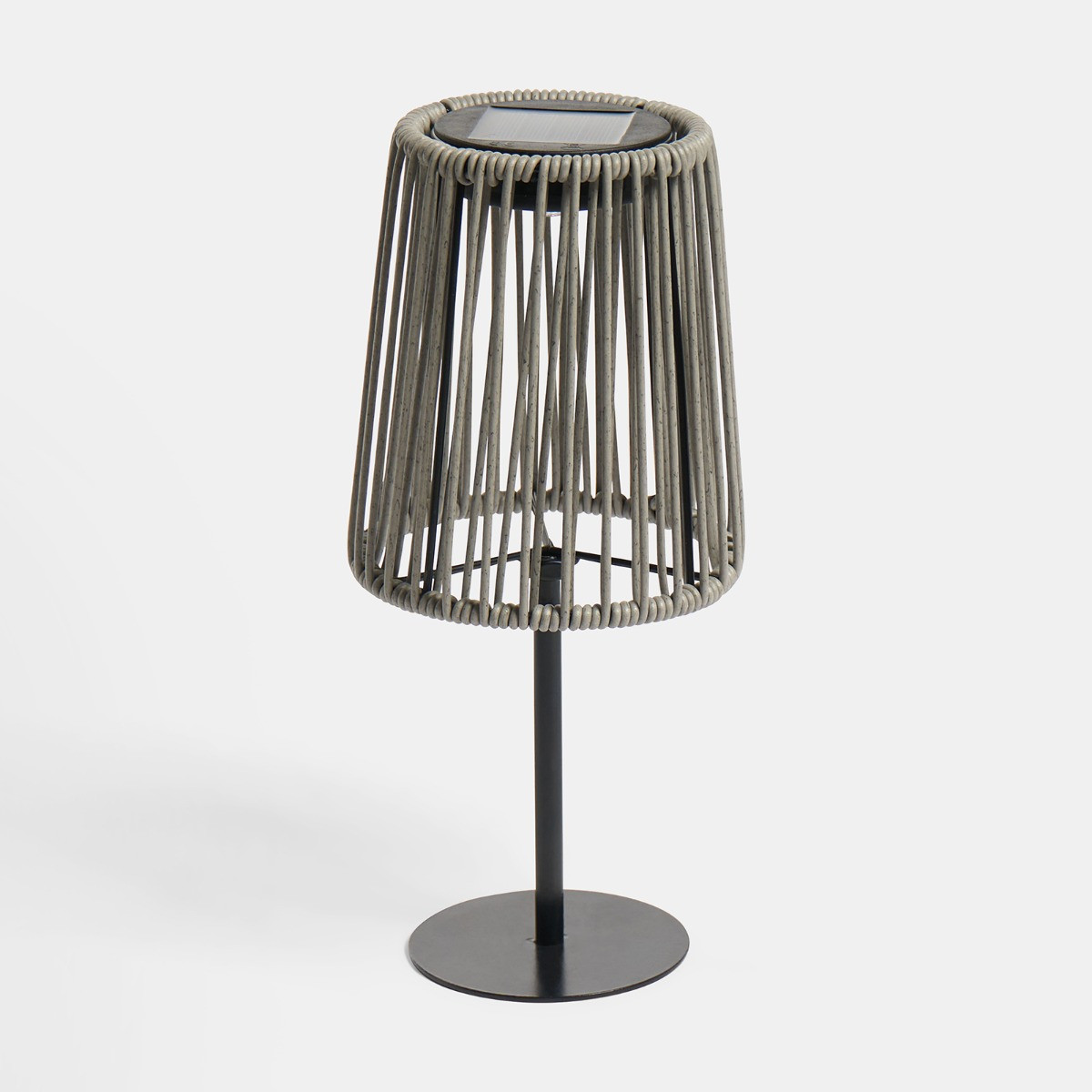 OHS Solar Rattan Table Lamp - Grey>