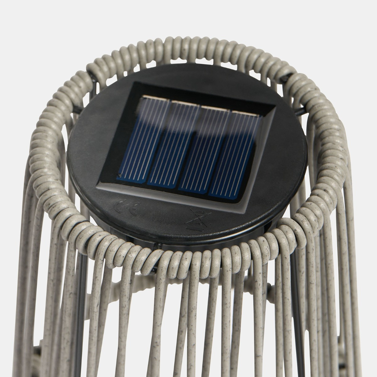OHS Solar Rattan Table Lamp - Grey>