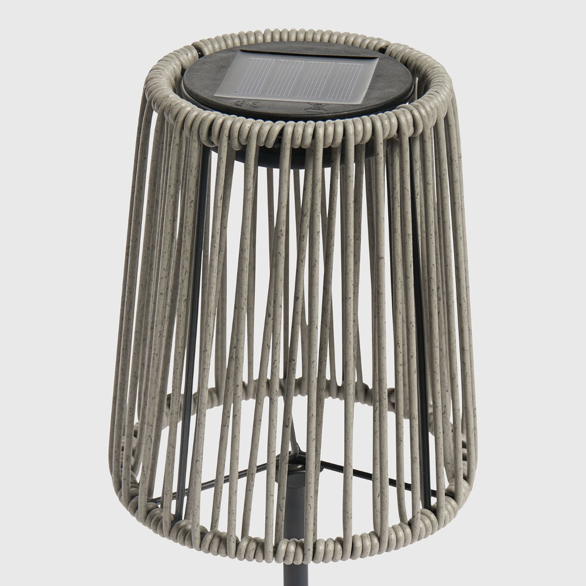 OHS Solar Rattan Table Lamp - Grey>