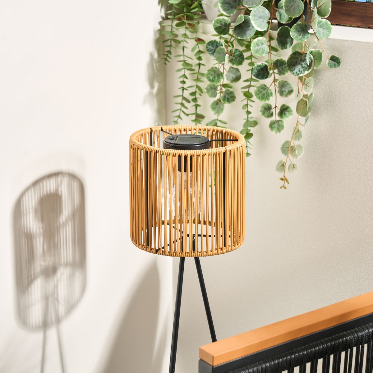OHS Solar Rattan Floor Lamp - Natural>