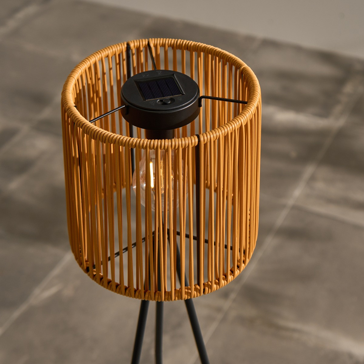 OHS Solar Rattan Floor Lamp - Natural>