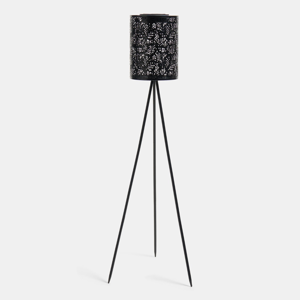 OHS Solar Metal Floor Lamp - Black>