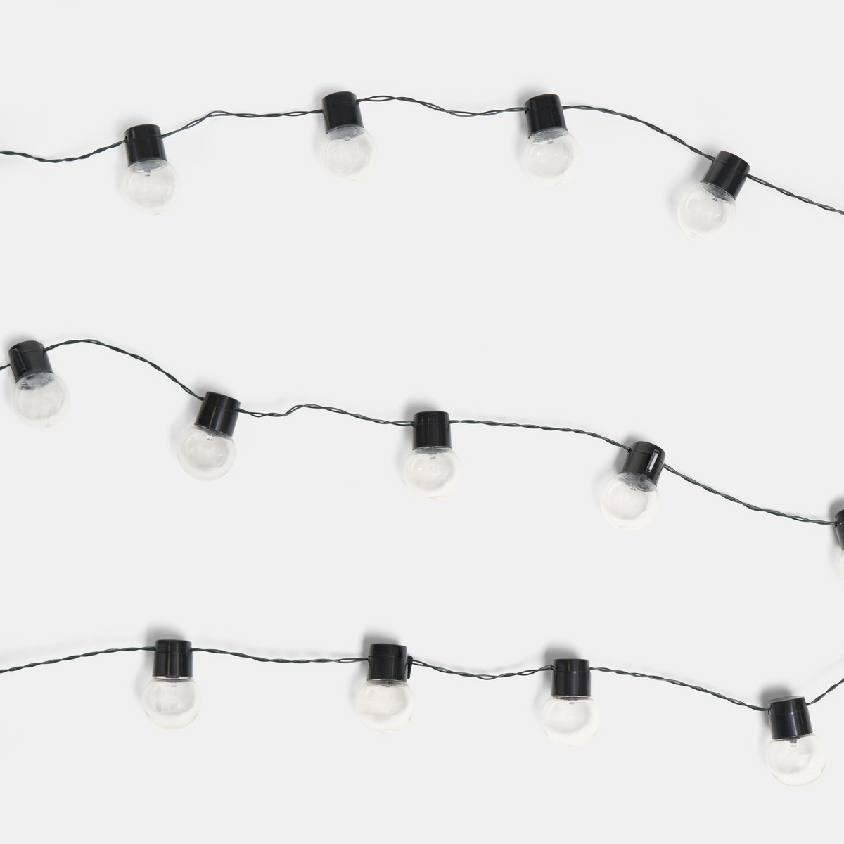 OHS Solar 20 Bulb String Lights - Black>