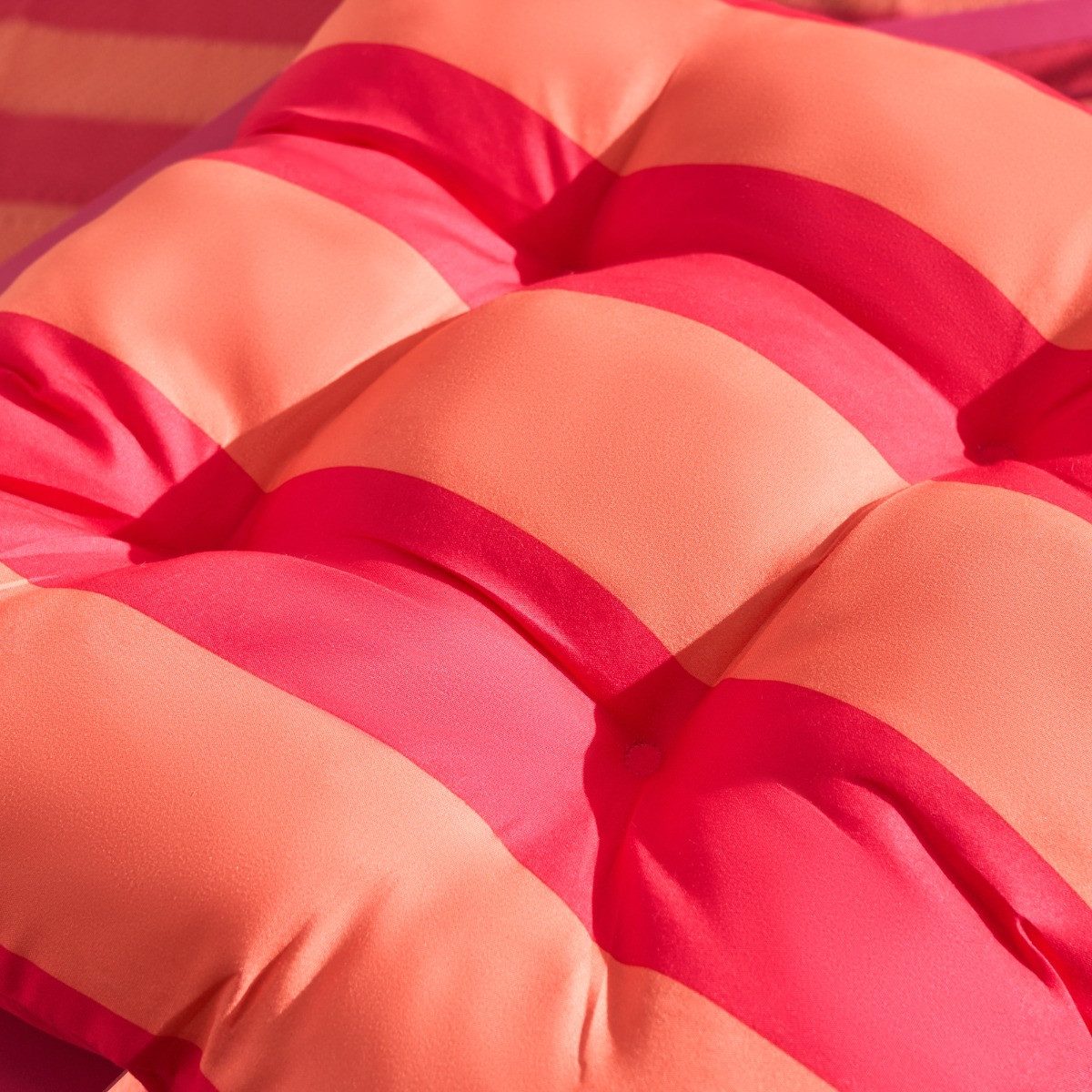 OHS 4 Pack Indoor/Outdoor Stripe Print Seat Pads - Orange/Pink>