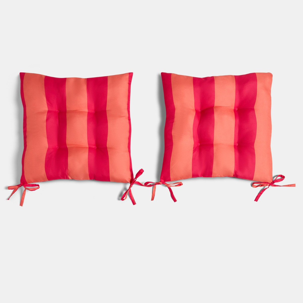 OHS Indoor/Outdoor Stripe Print Seat Pads - Orange/Pink>