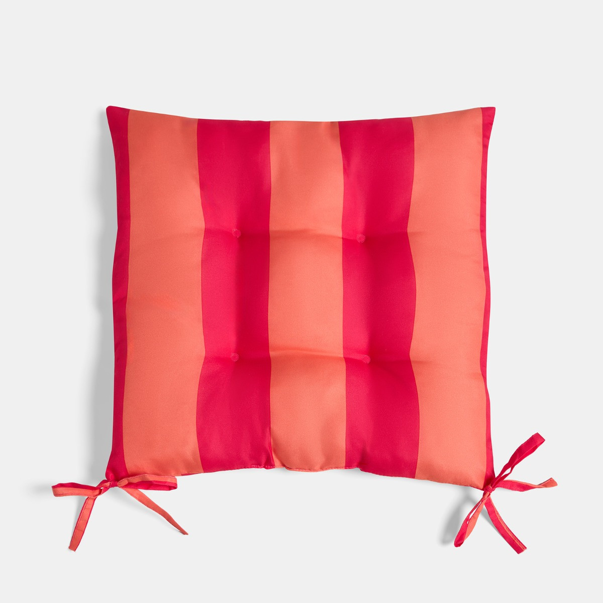 OHS Indoor/Outdoor Stripe Print Seat Pads, Orange/Pink - 40 x 40cm>