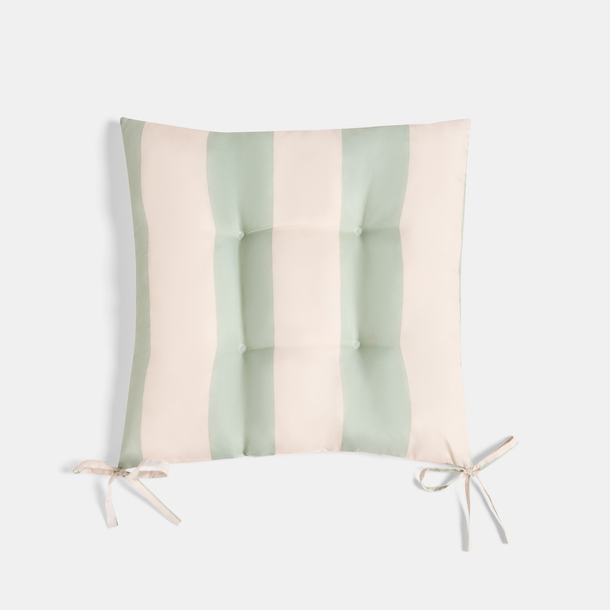 OHS Indoor/Outdoor Stripe Print Seat Pads - Sage/Cream>