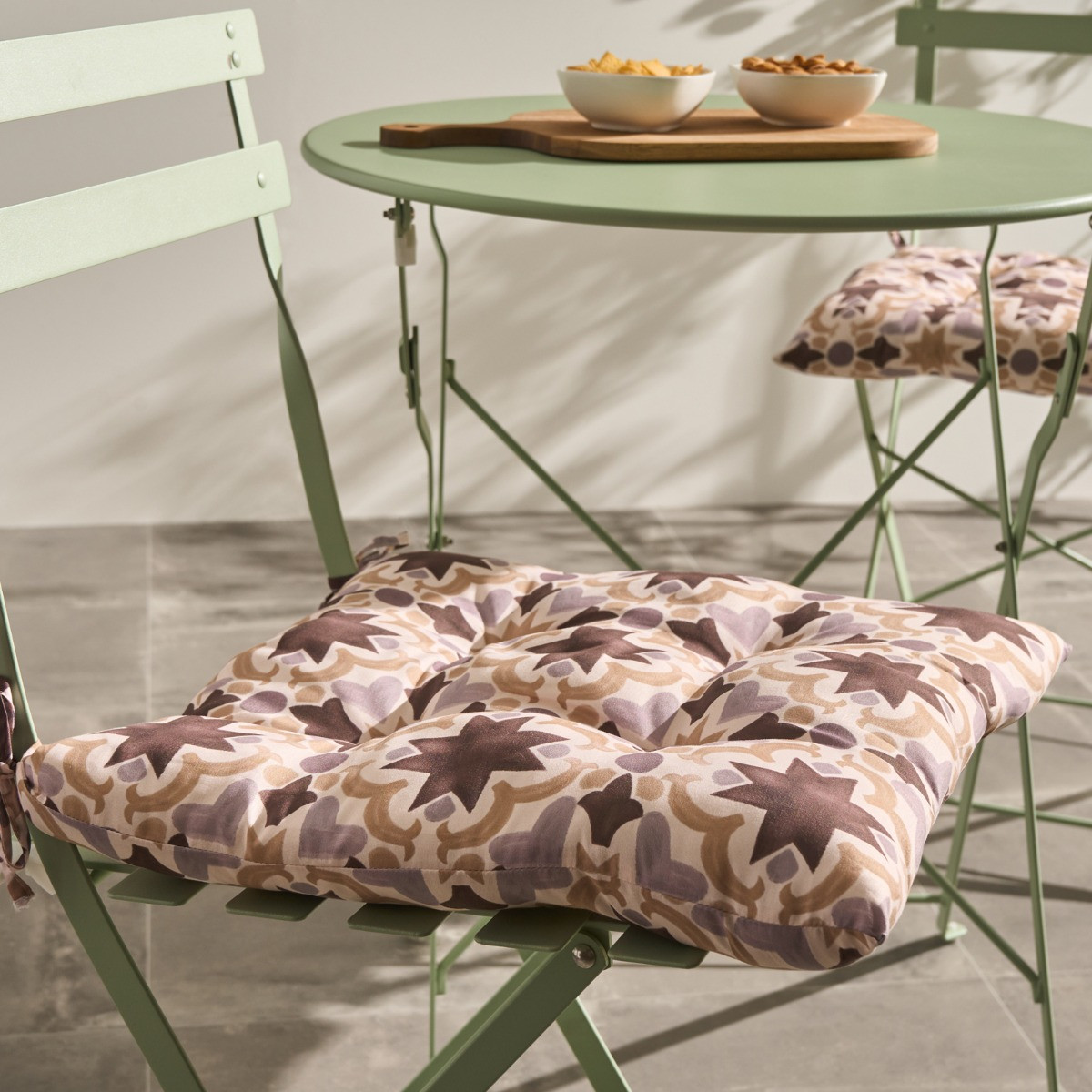 OHS 4 Pack Indoor/Outdoor Tile Print Seat Pads - Natural>