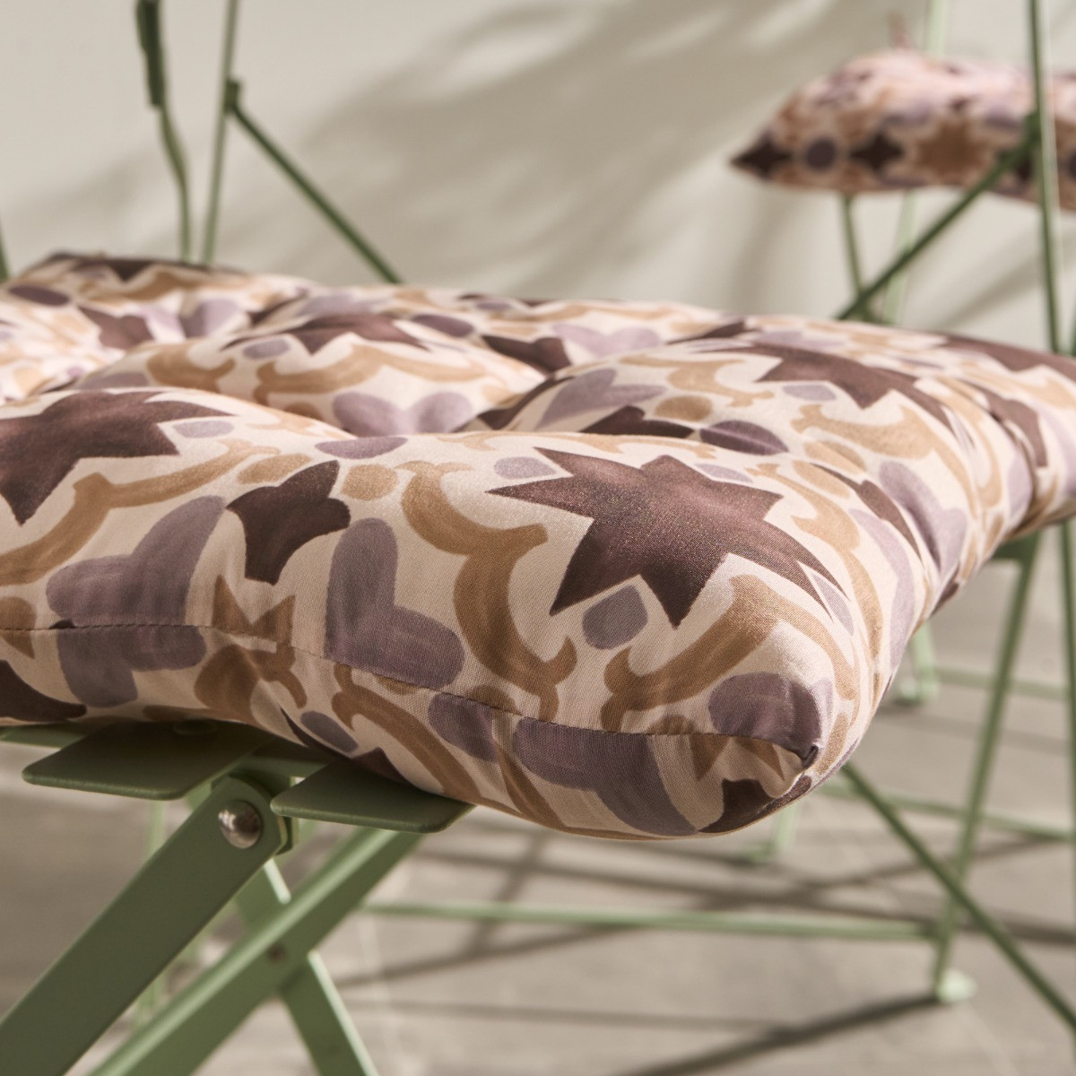 OHS Indoor/Outdoor Tile Print Seat Pads - Natural>