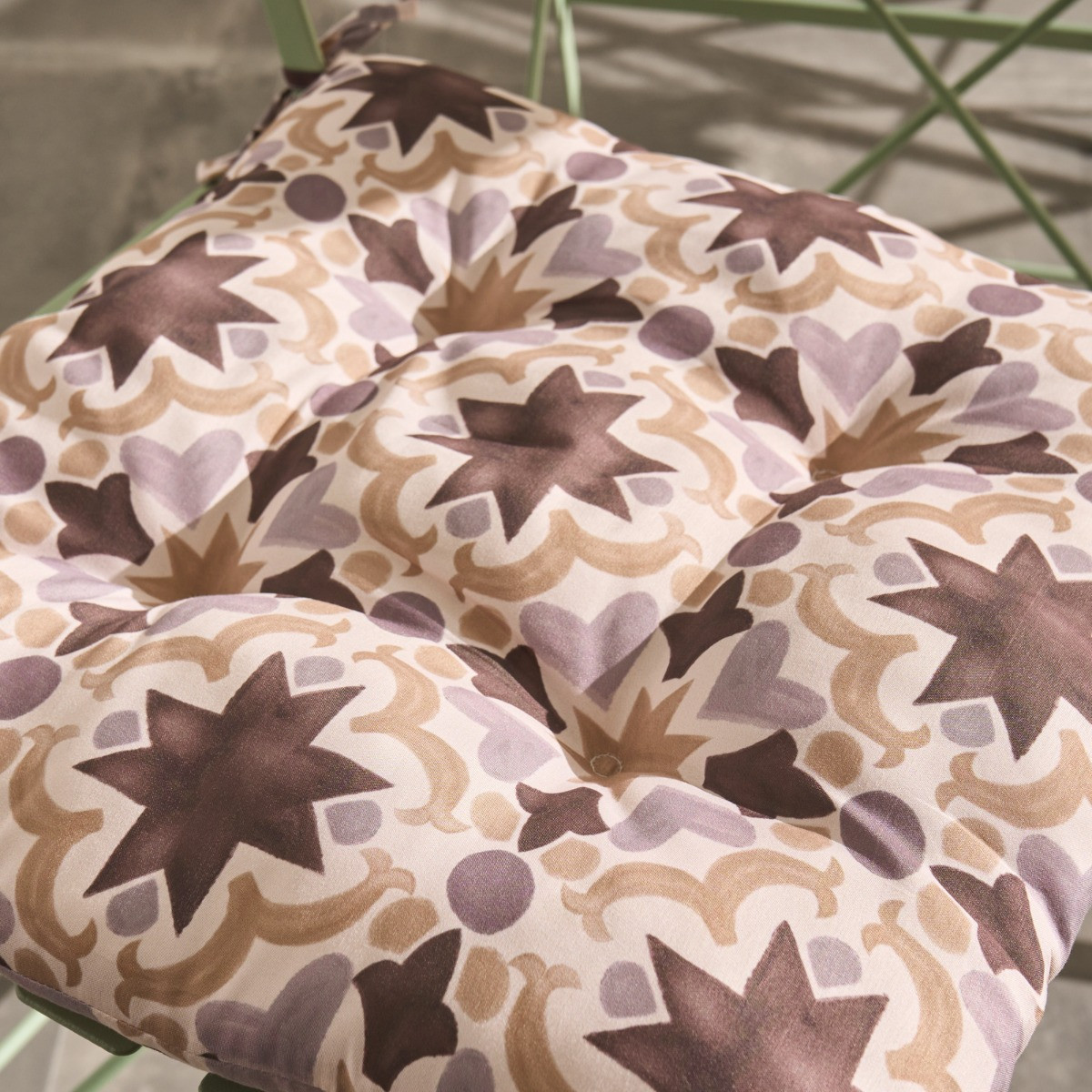 OHS Indoor/Outdoor Tile Print Seat Pads - Natural>