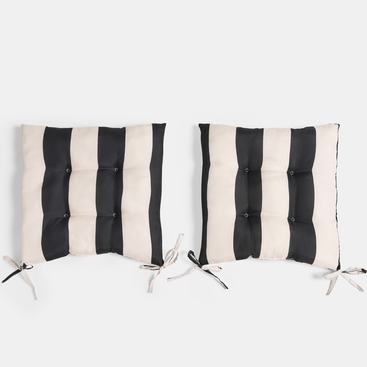 OHS Indoor/Outdoor Stripe Print Seat Pads - Monochrome>