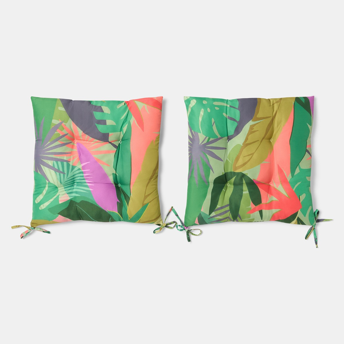 OHS 4 Pack Indoor/Outdoor Palm Print Seat Pads - Green>