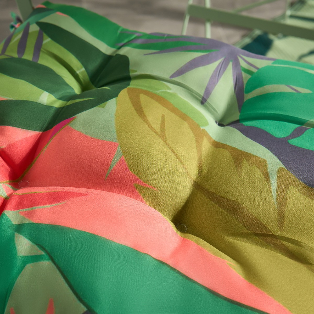 OHS Indoor/Outdoor Palm Print Seat Pads - Green>