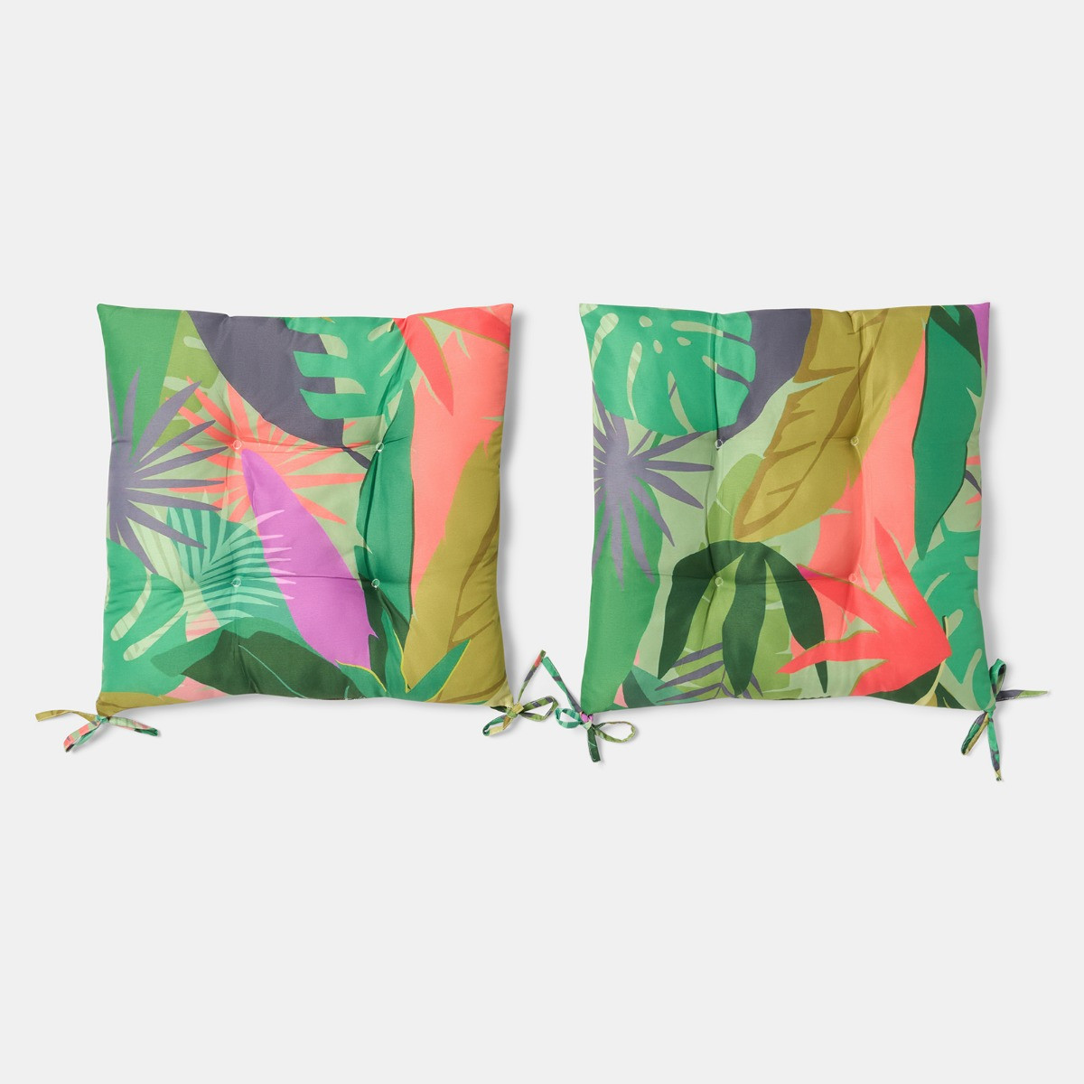 OHS Indoor/Outdoor Palm Print Seat Pads - Green>