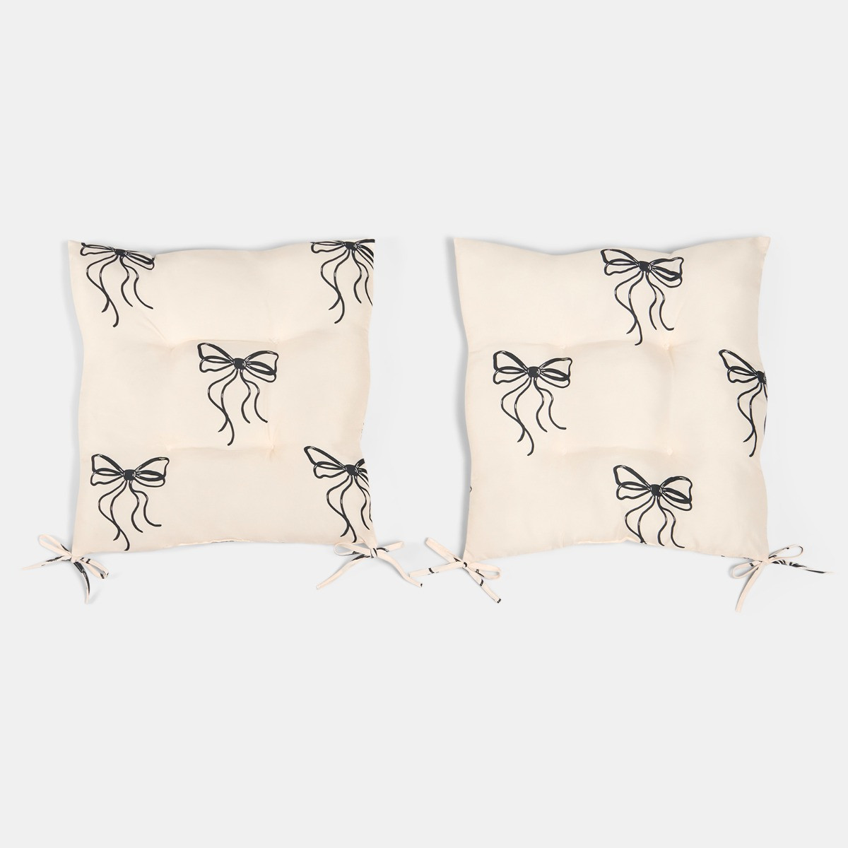 OHS Indoor/Outdoor Bow Print Seat Pads - Monochrome>