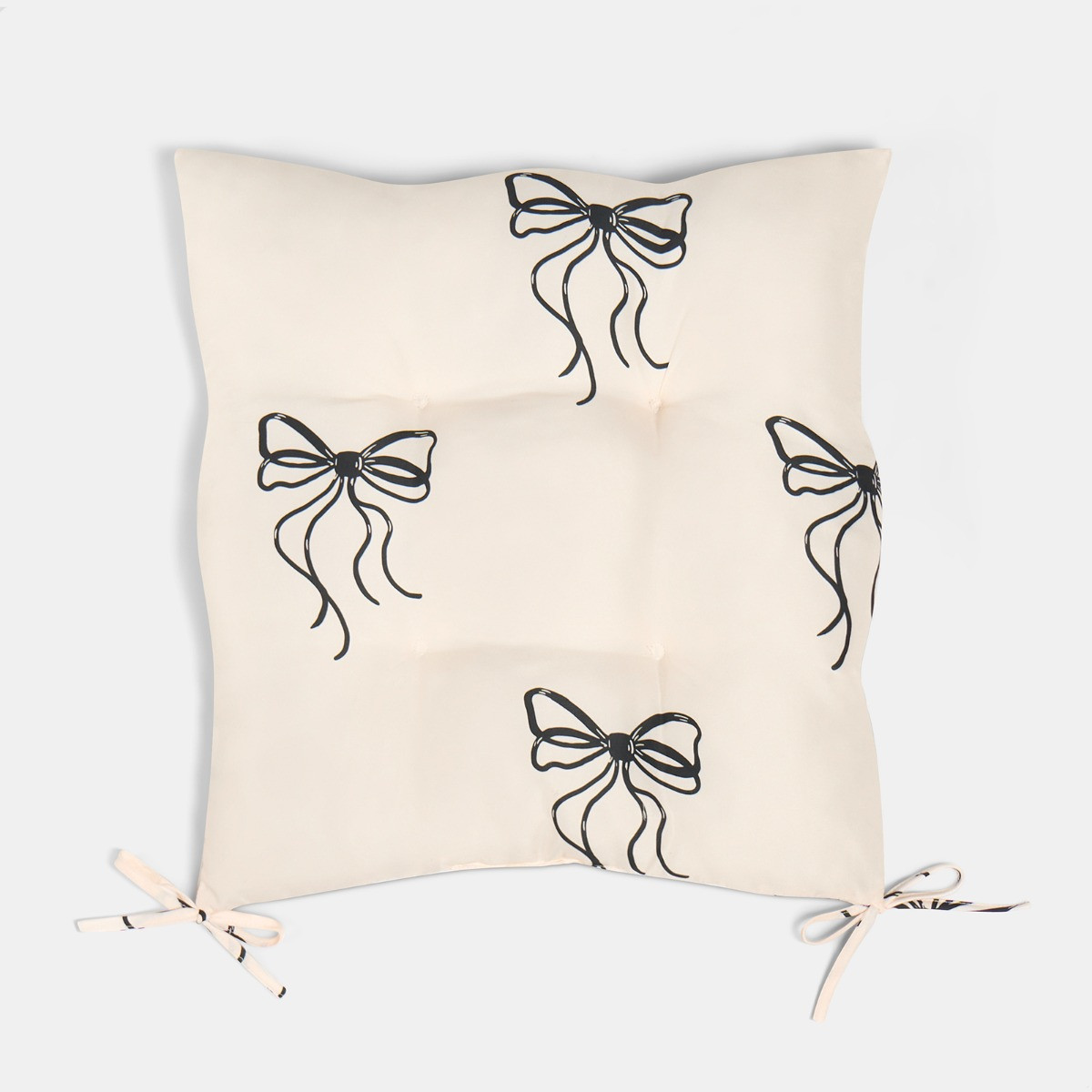 OHS Indoor/Outdoor Bow Print Seat Pads - Monochrome>