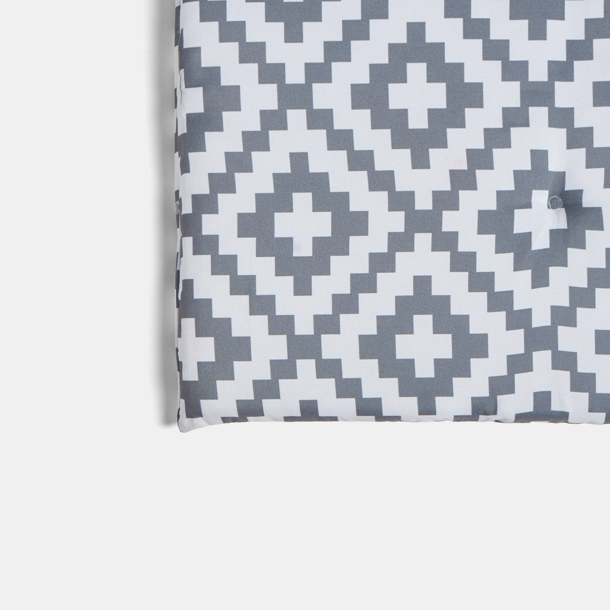 OHS Indoor/Outdoor Geometric Print Seat Pad with Back, Grey - 2 Pack>