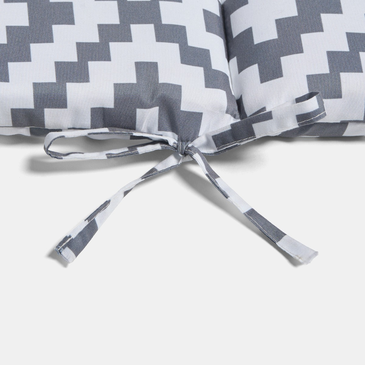OHS Indoor/Outdoor Geometric Print Seat Pad with Back, Grey - 2 Pack>