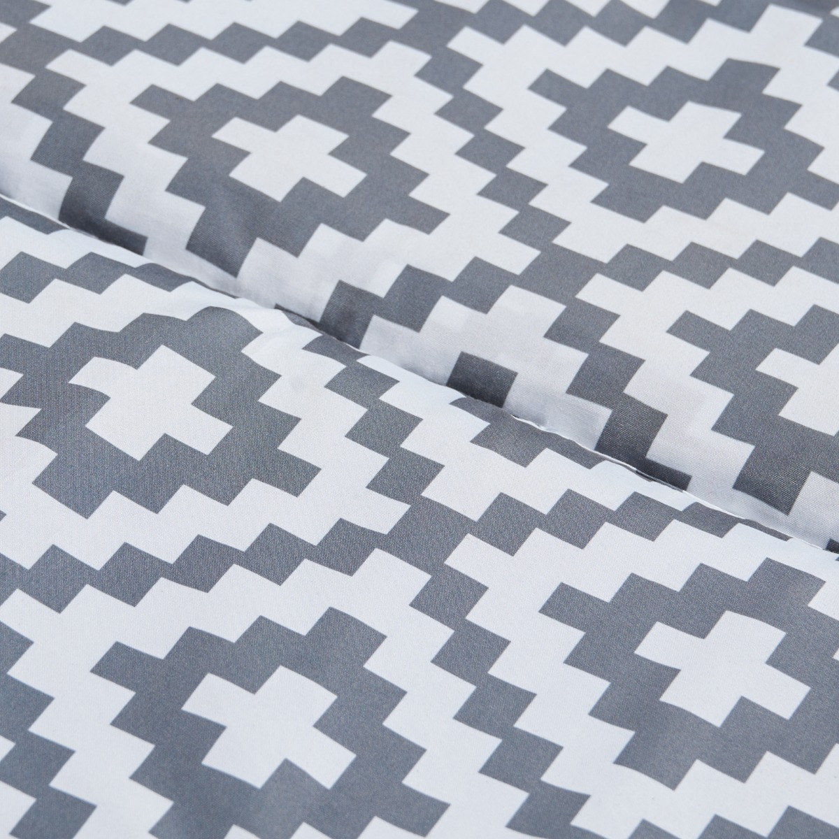 OHS Indoor/Outdoor Geometric Print Seat Pad with Back, Grey - 2 Pack>