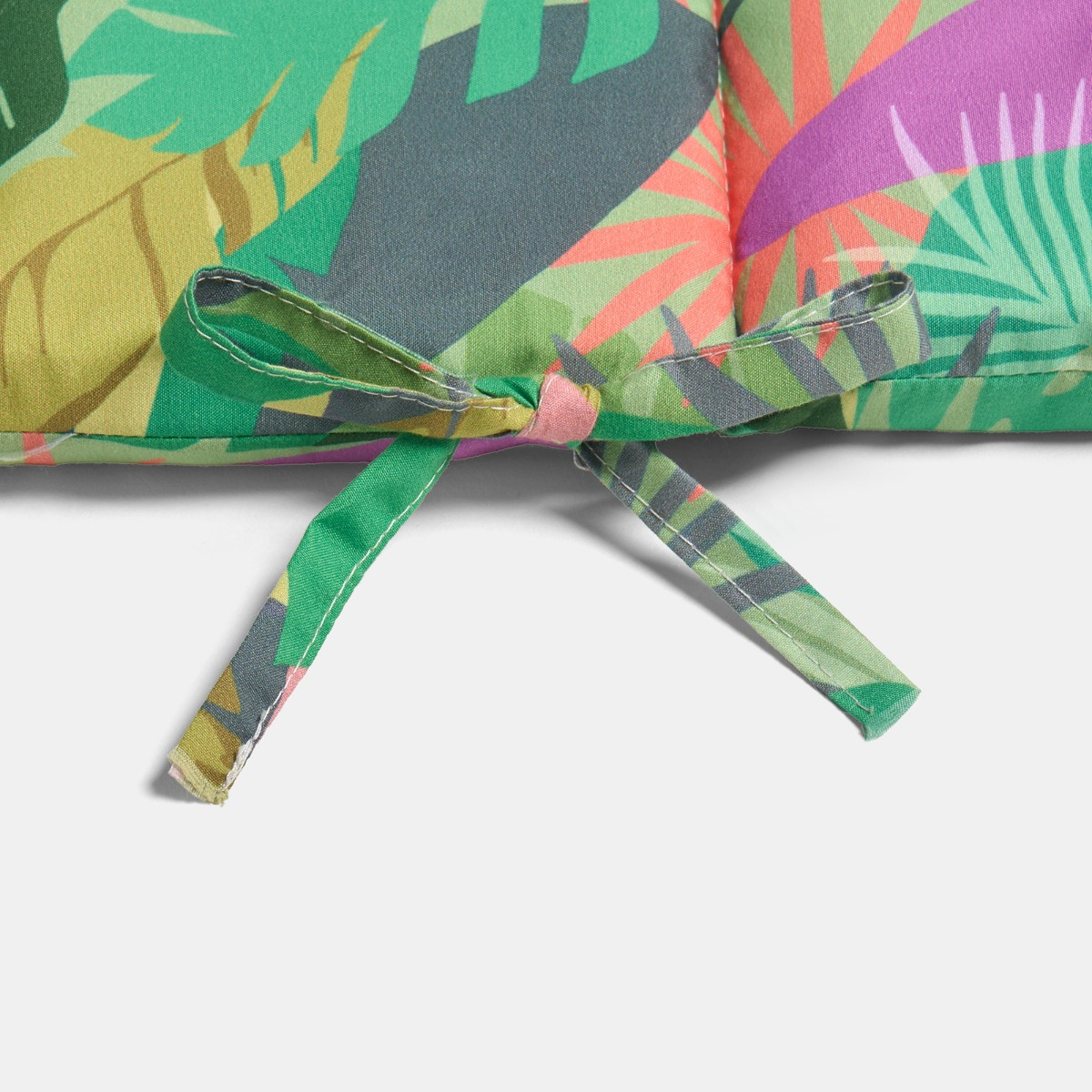 OHS Indoor/Outdoor Palm Print Seat Pad with Back, Green - 2 Pack>