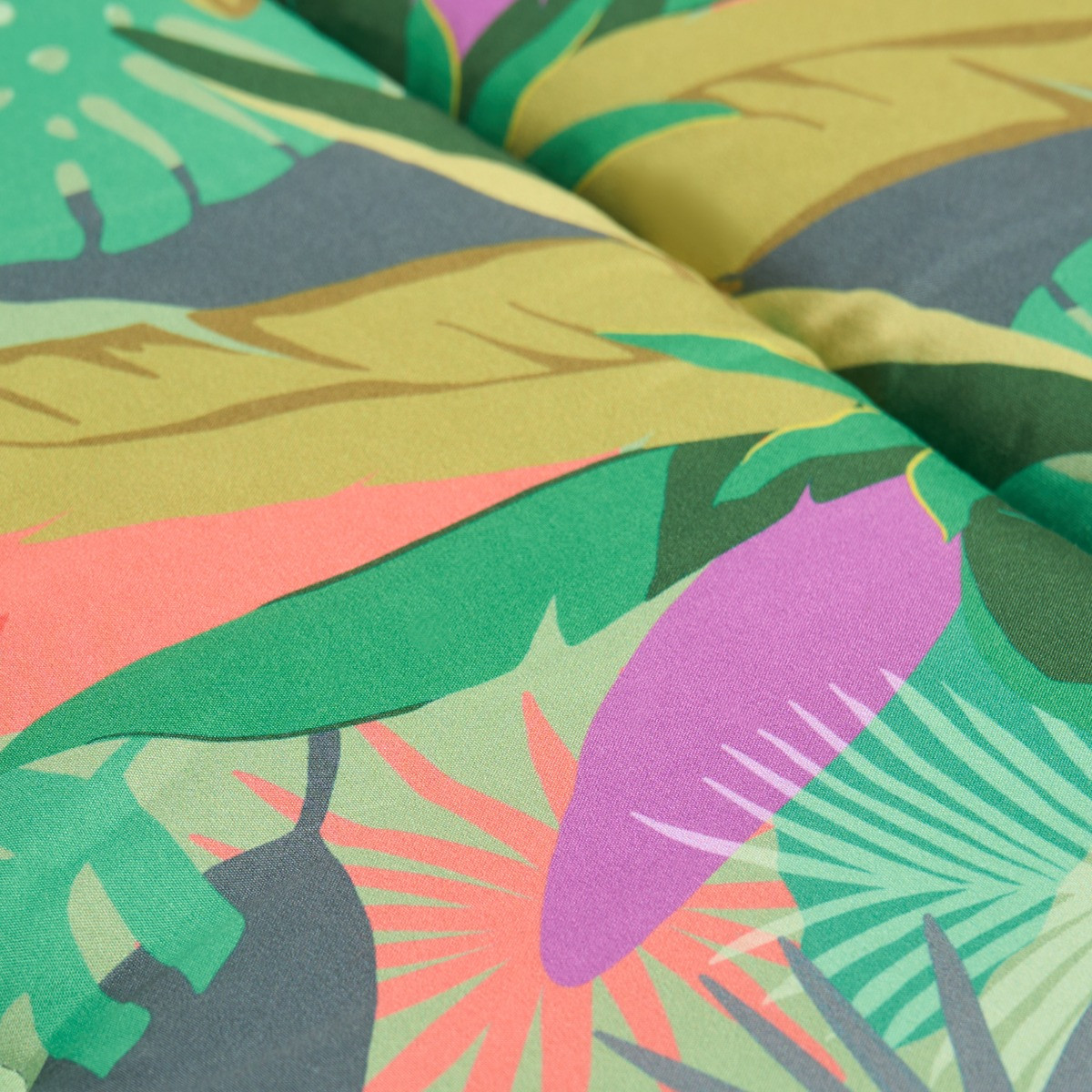 OHS Indoor/Outdoor Palm Print Seat Pad with Back, Green - 2 Pack>