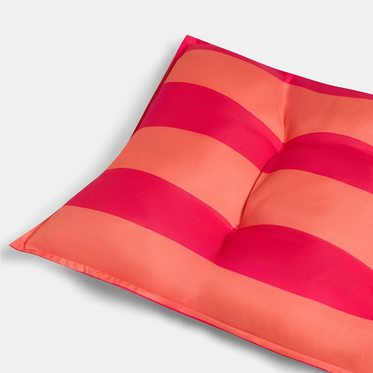 OHS 2-Seater Indoor/Outdoor Stripe Print Bench Pad - Orange/Pink>