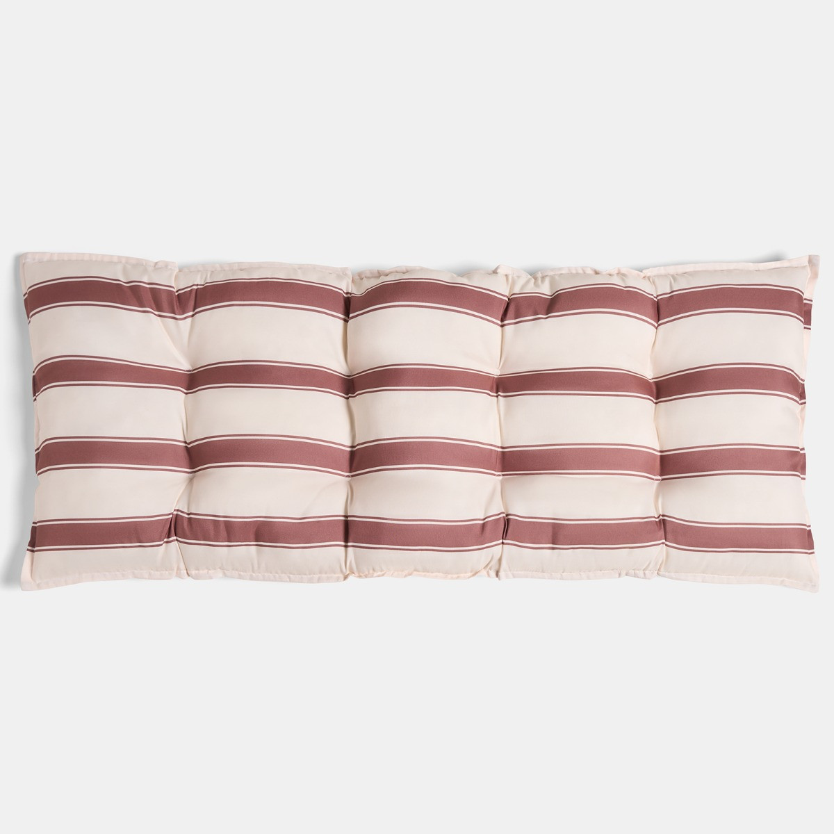 OHS 2-Seater Indoor/Outdoor Stripe Print Bench Pad - Chocolate/Cream>