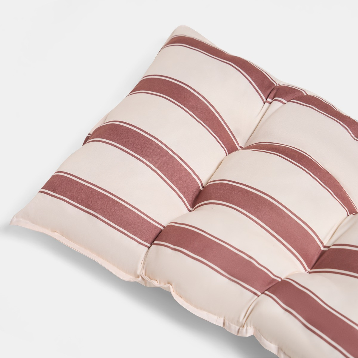 OHS 2-Seater Indoor/Outdoor Stripe Print Bench Pad - Chocolate/Cream>