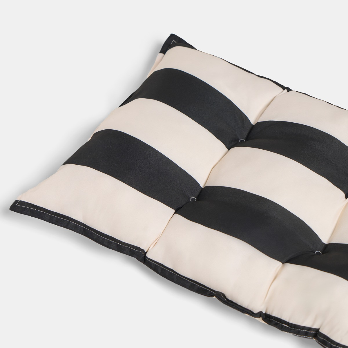 OHS 2-Seater Indoor/Outdoor Stripe Print Bench Pad - Monochrome>