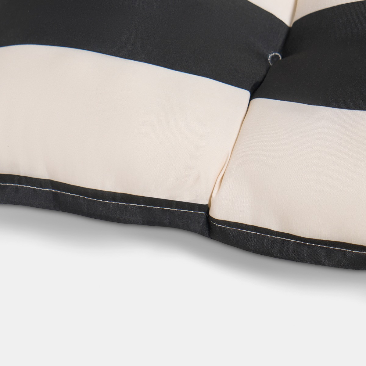 OHS 2-Seater Indoor/Outdoor Stripe Print Bench Pad - Monochrome>