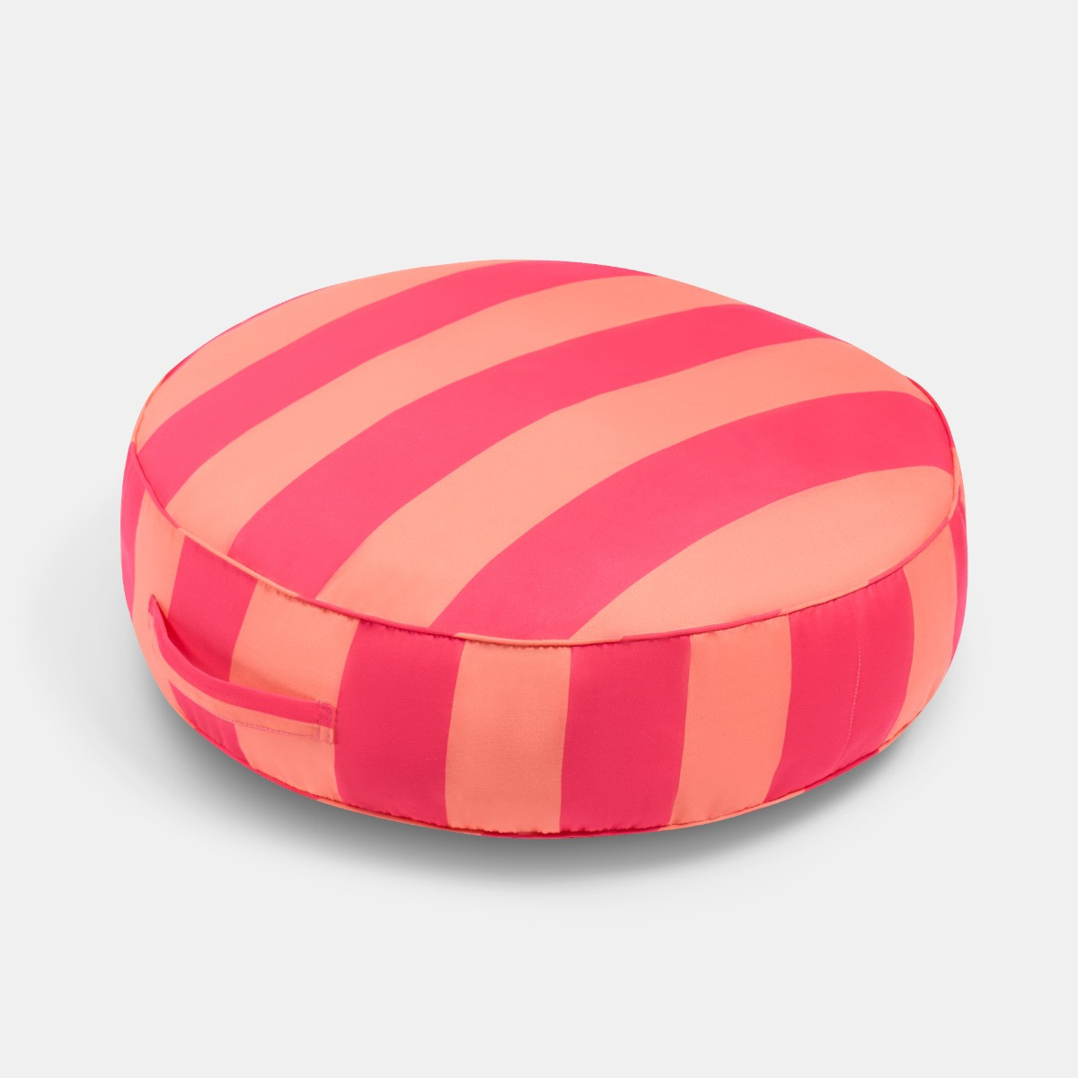 OHS Indoor/Outdoor Stripe Print Round Filled Cushion - Orange/Pink>