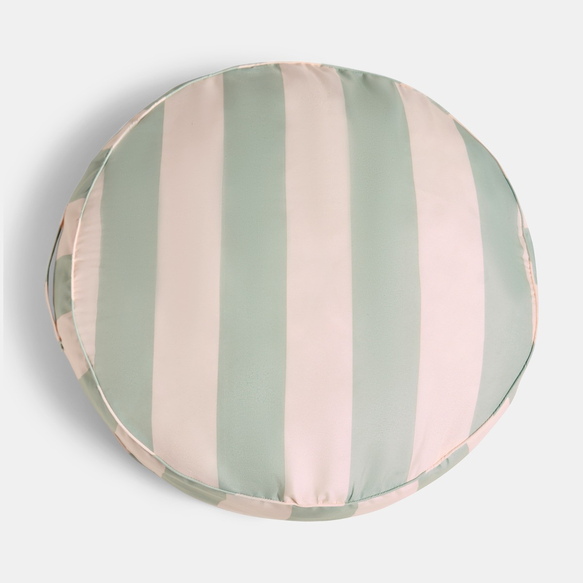 OHS Indoor/Outdoor Stripe Print Round Filled Cushion - Sage/Cream>