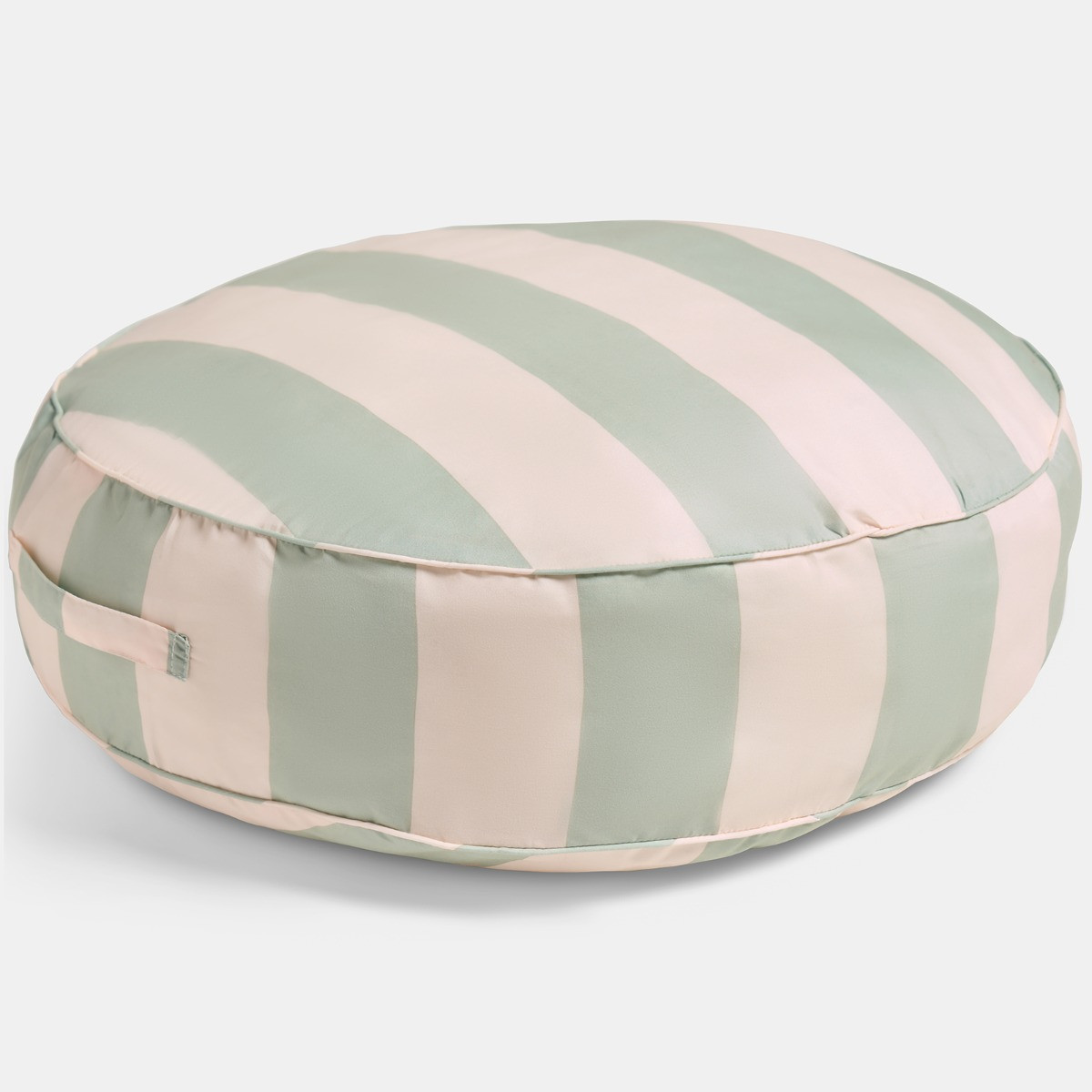 OHS Indoor/Outdoor Stripe Print Round Filled Cushion - Sage/Cream>