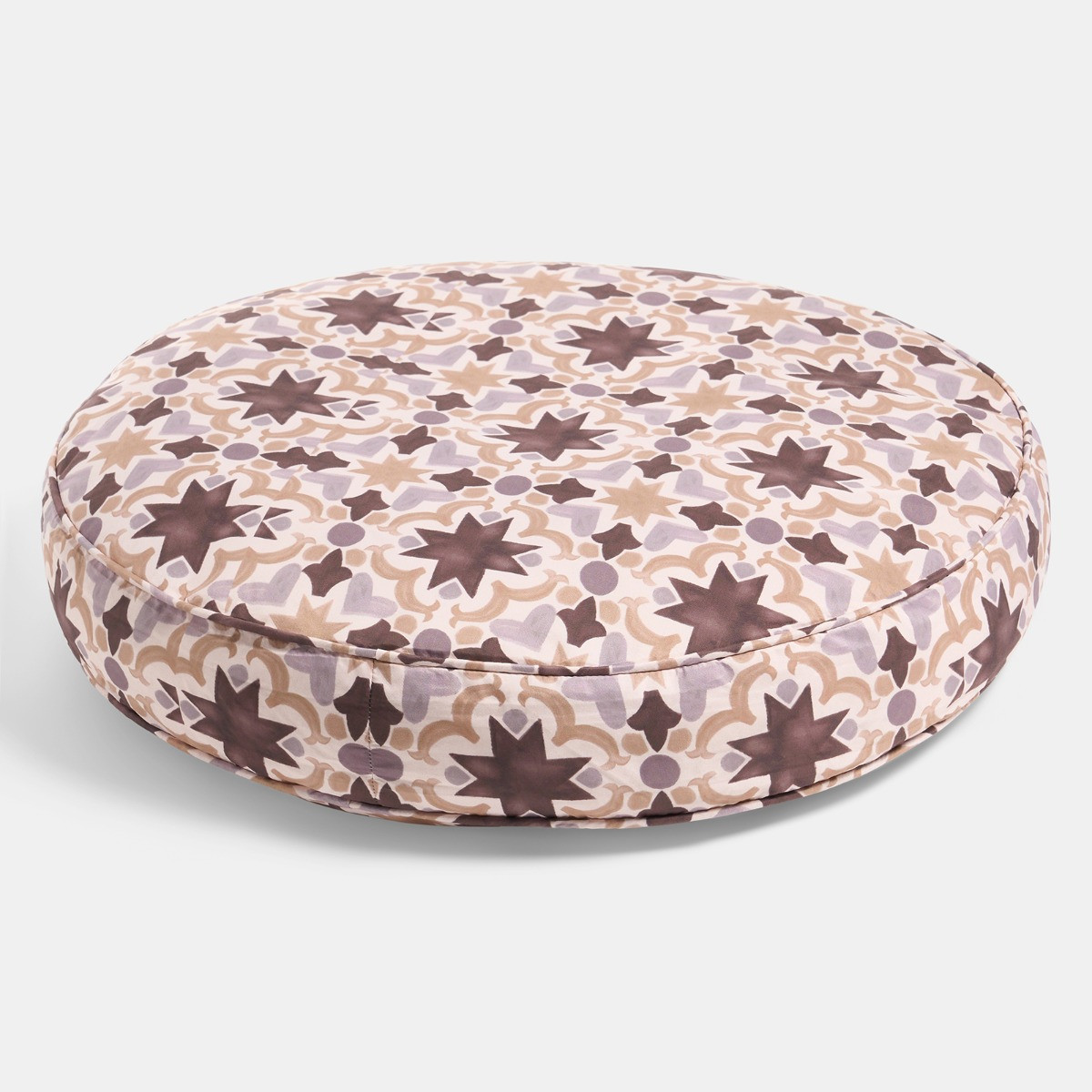 OHS Indoor/Outdoor Tile Print Round Filled Cushion - Natural>