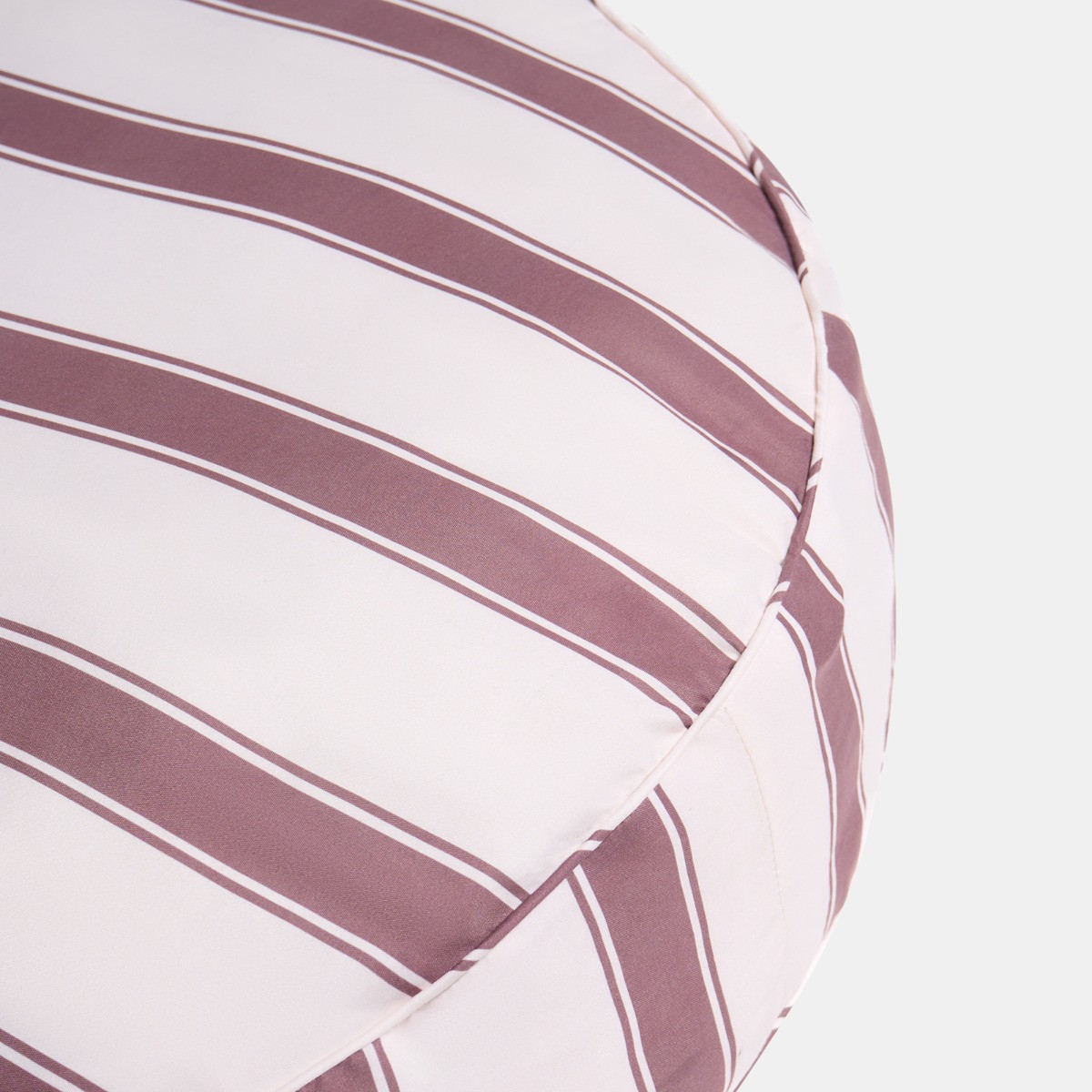 OHS Indoor/Outdoor Stripe Print Round Filled Cushion - Chocolate/Cream>