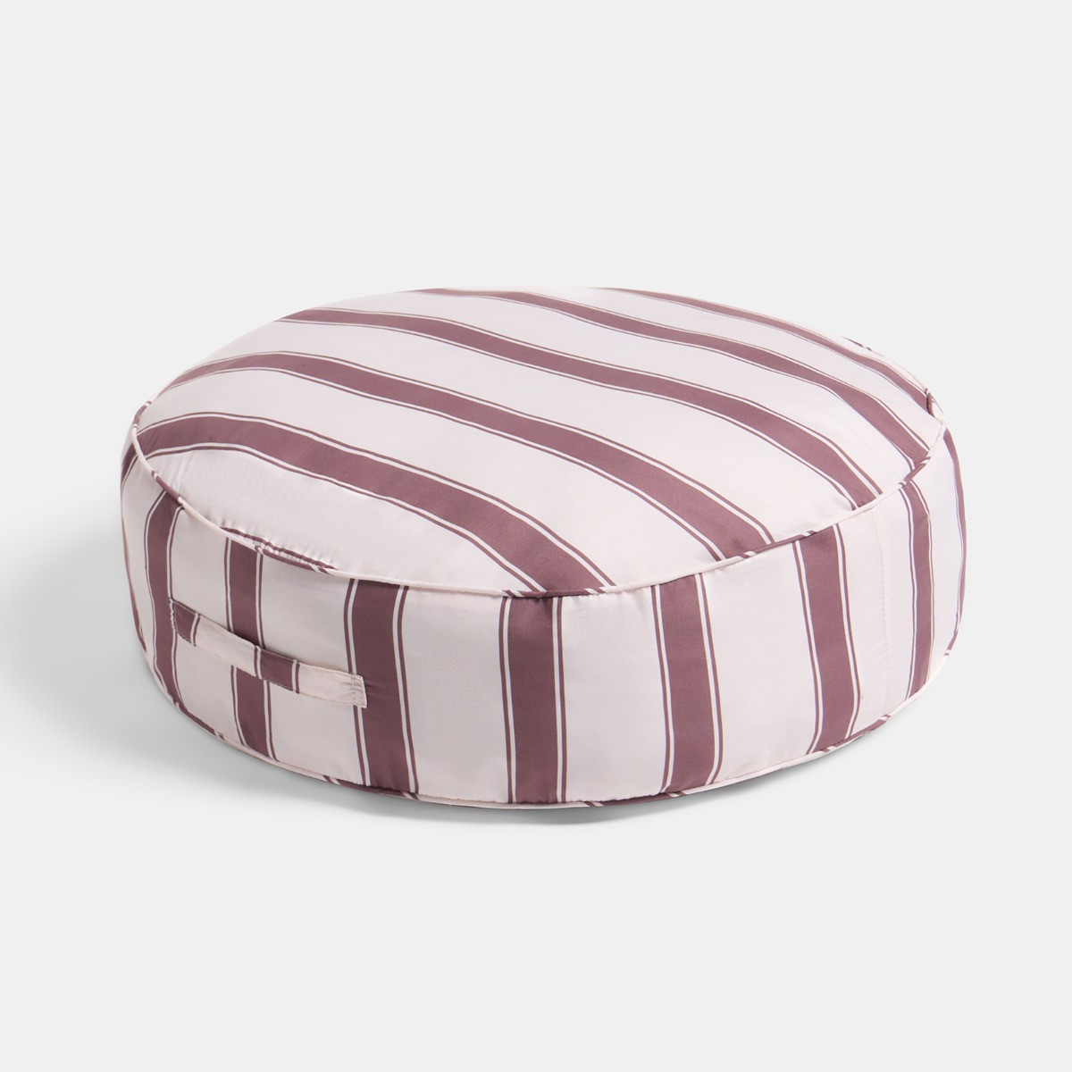 OHS Indoor/Outdoor Stripe Print Round Filled Cushion - Chocolate/Cream>