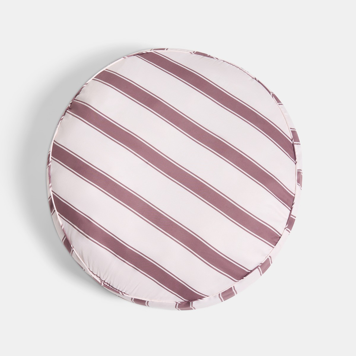 OHS Indoor/Outdoor Stripe Print Round Filled Cushion - Chocolate/Cream>