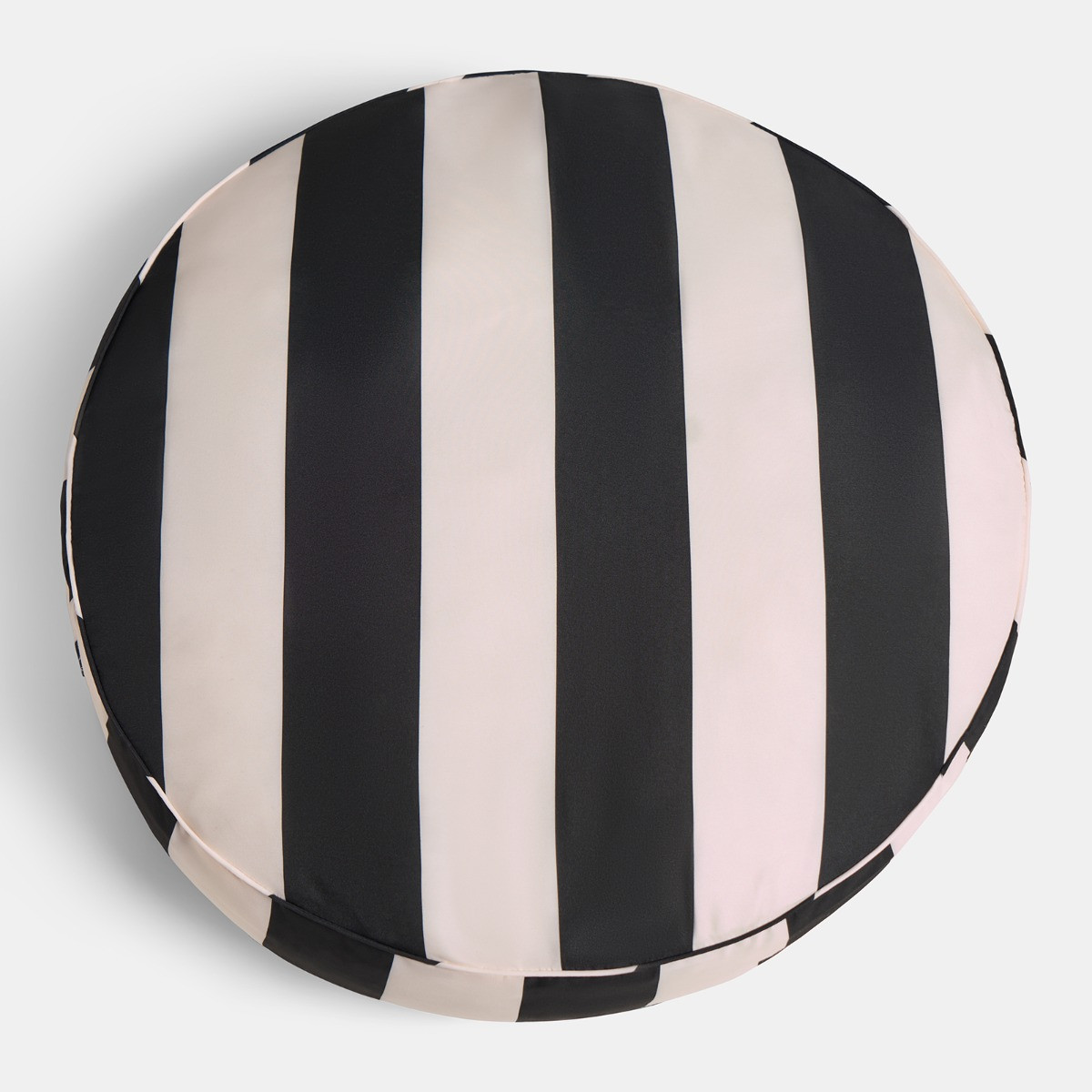 OHS Indoor/Outdoor Stripe Print Round Filled Cushion - Monochrome>