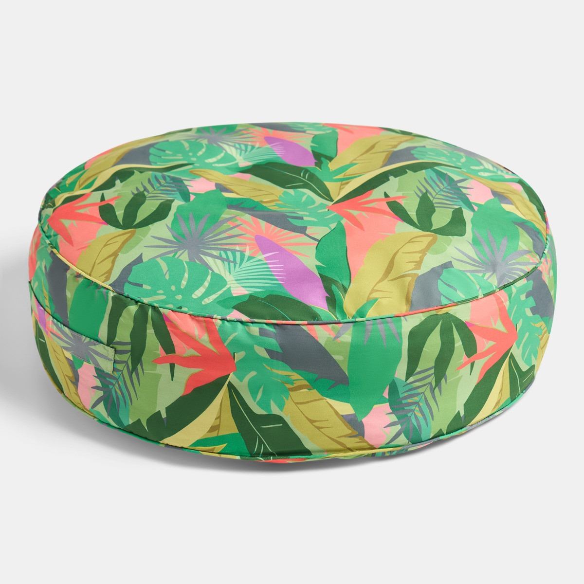 OHS Indoor/Outdoor Palm Print Round Filled Cushion - Green>