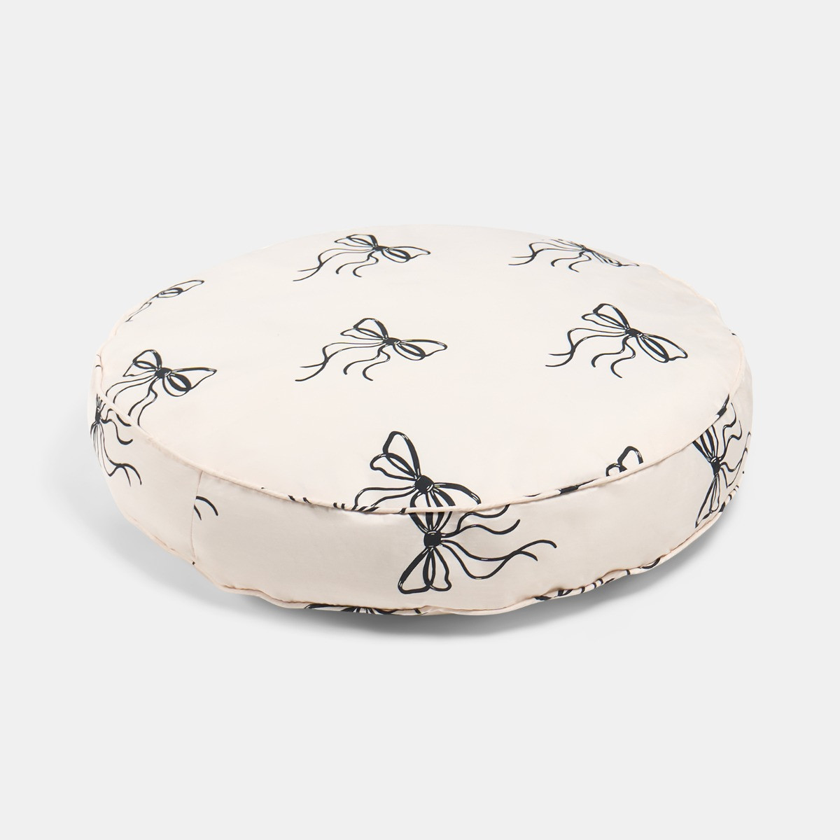 OHS Indoor/Outdoor Round Bows Print Filled Cushion - Monochrome>