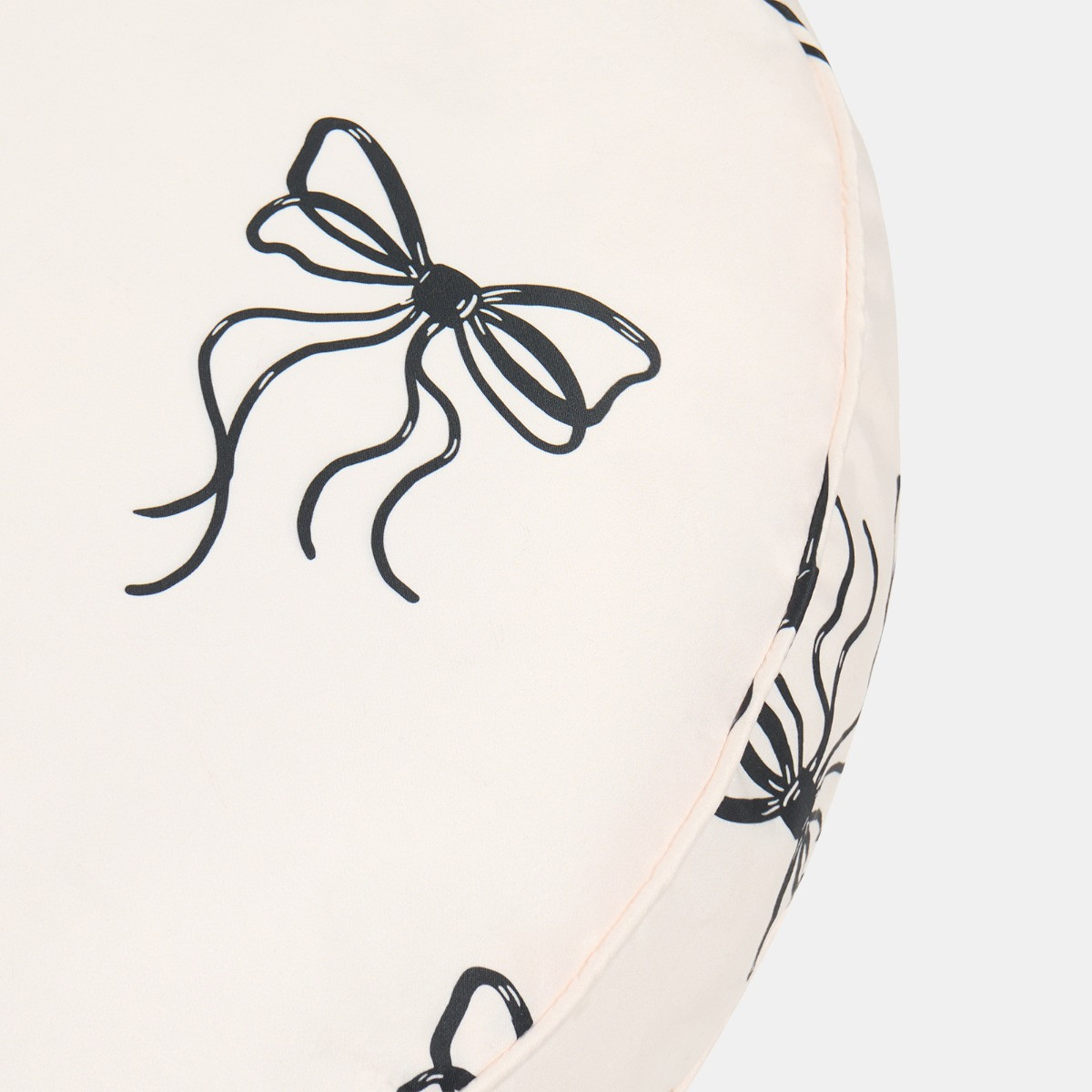 OHS Indoor/Outdoor Round Bows Print Filled Cushion - Monochrome>