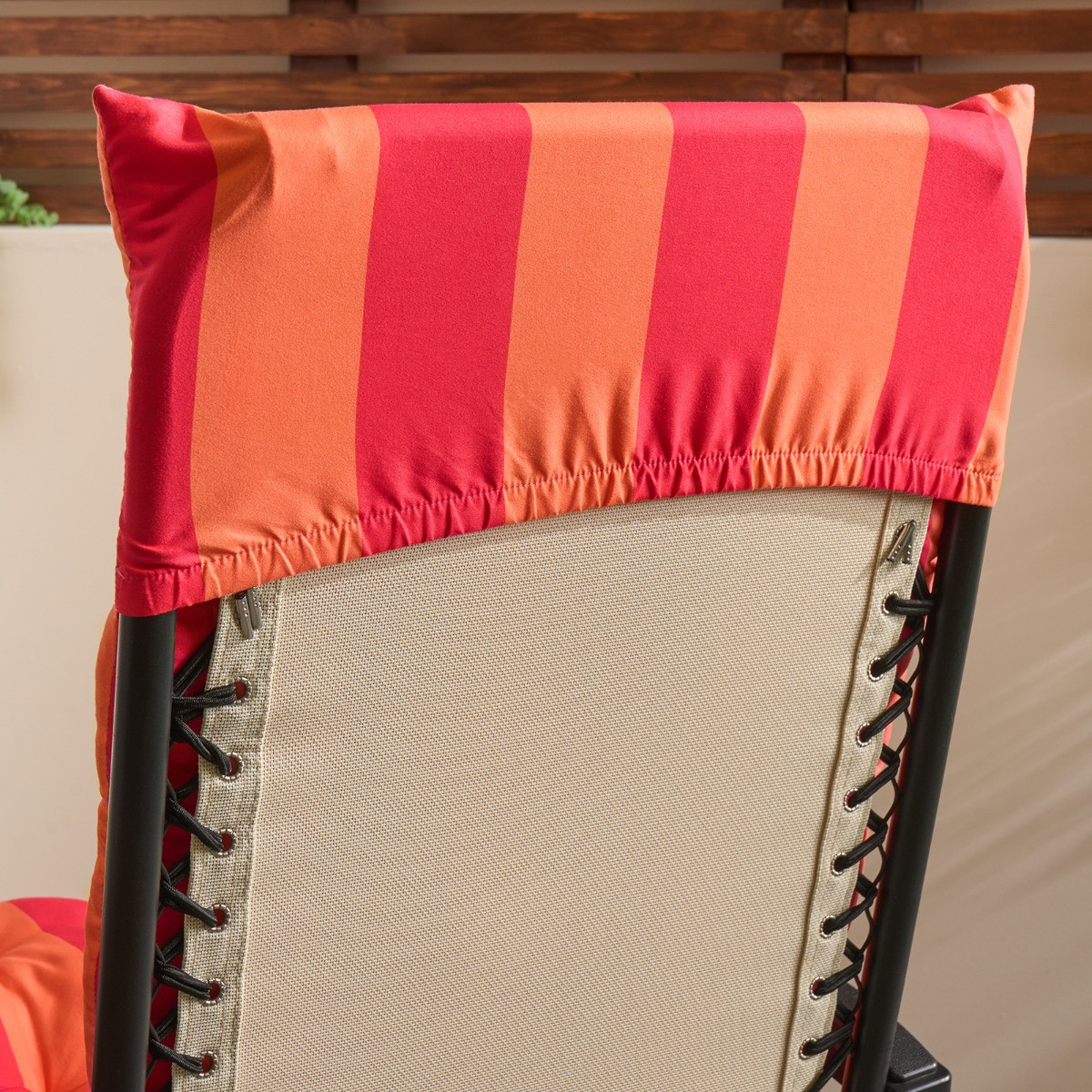OHS Stripe Print Gravity Chair Cushion - Orange/Pink>