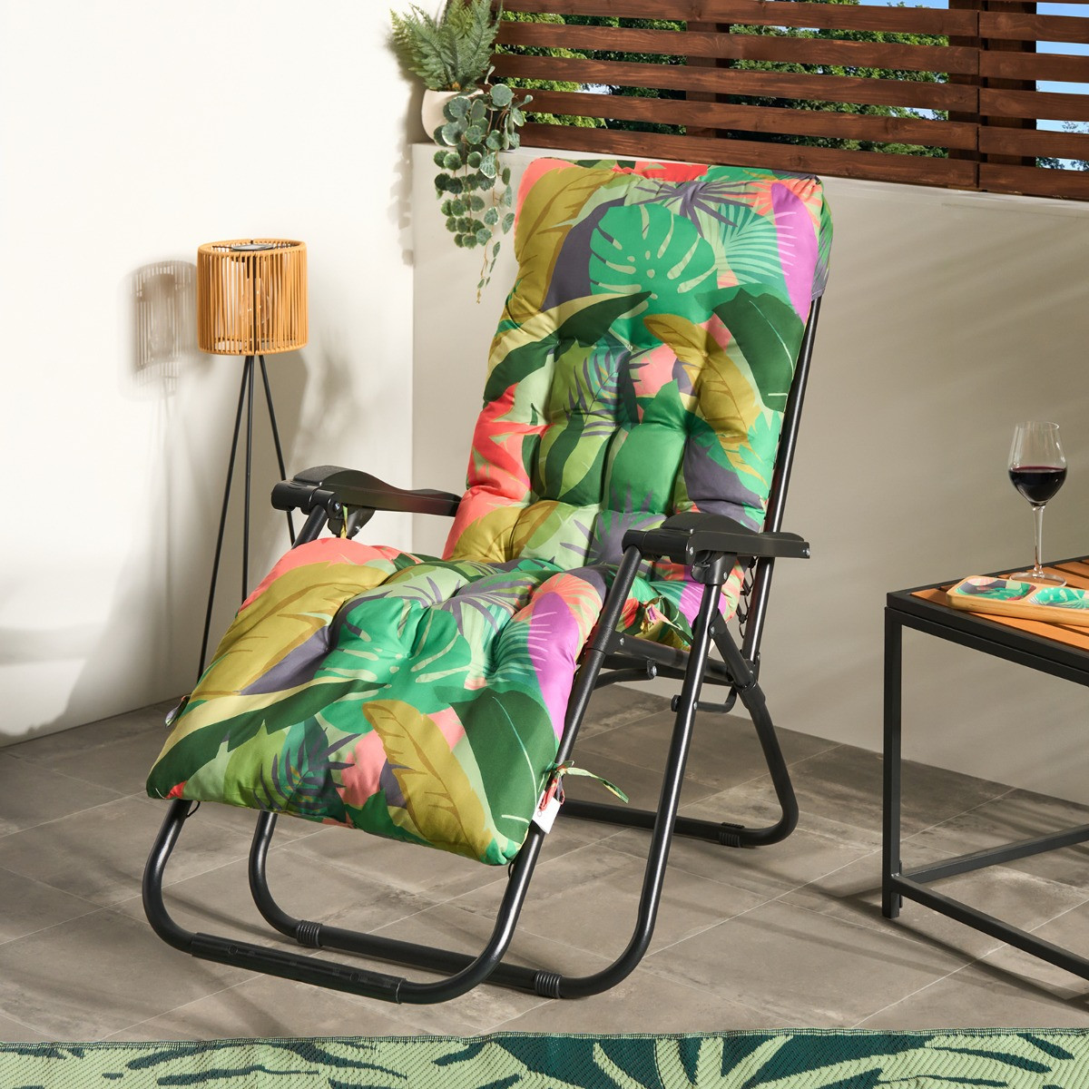 OHS Palm Print Gravity Chair Cushion - Green>