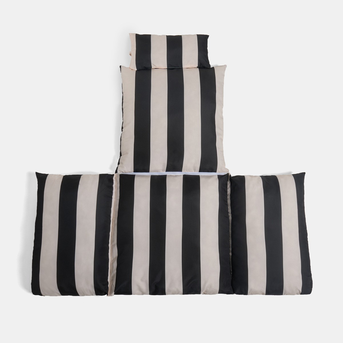 OHS Stripe Print Egg Chair Cushion with Headrest - Monochrome>