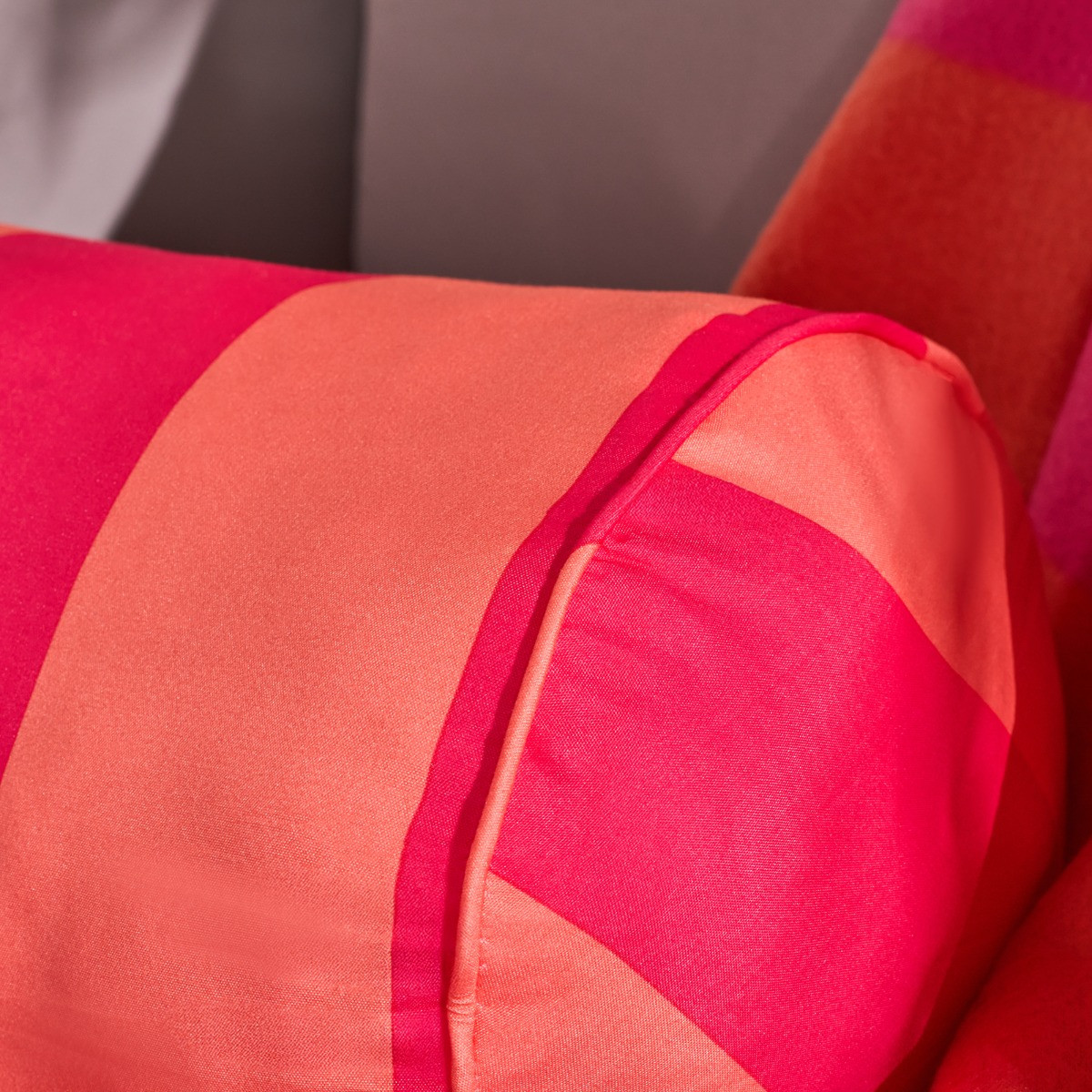 OHS Stripe Print Indoor/Outdoor Bolster Pillow - Orange/Pink>