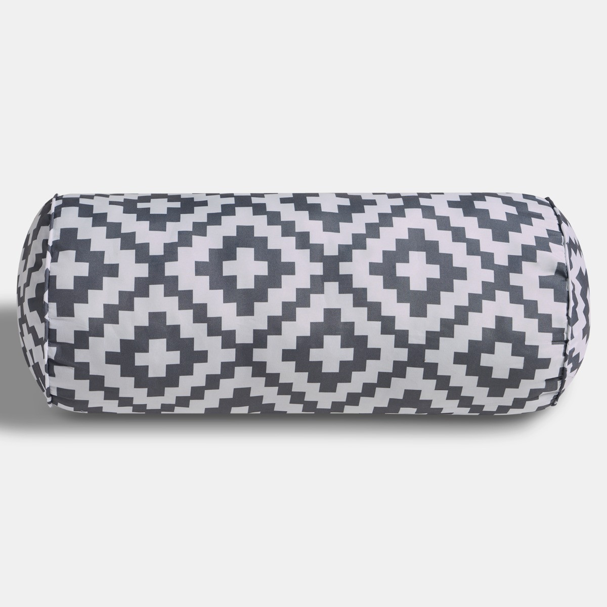 OHS Geometric Print Indoor/Outdoor Bolster Pillow - Grey>
