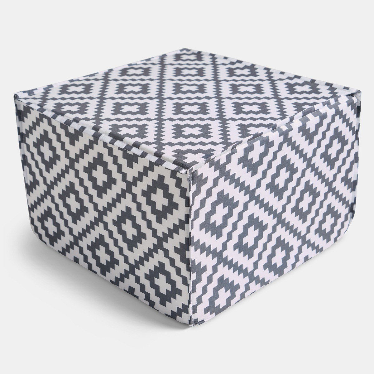 OHS Geometric Print Garden Footstool - Grey >