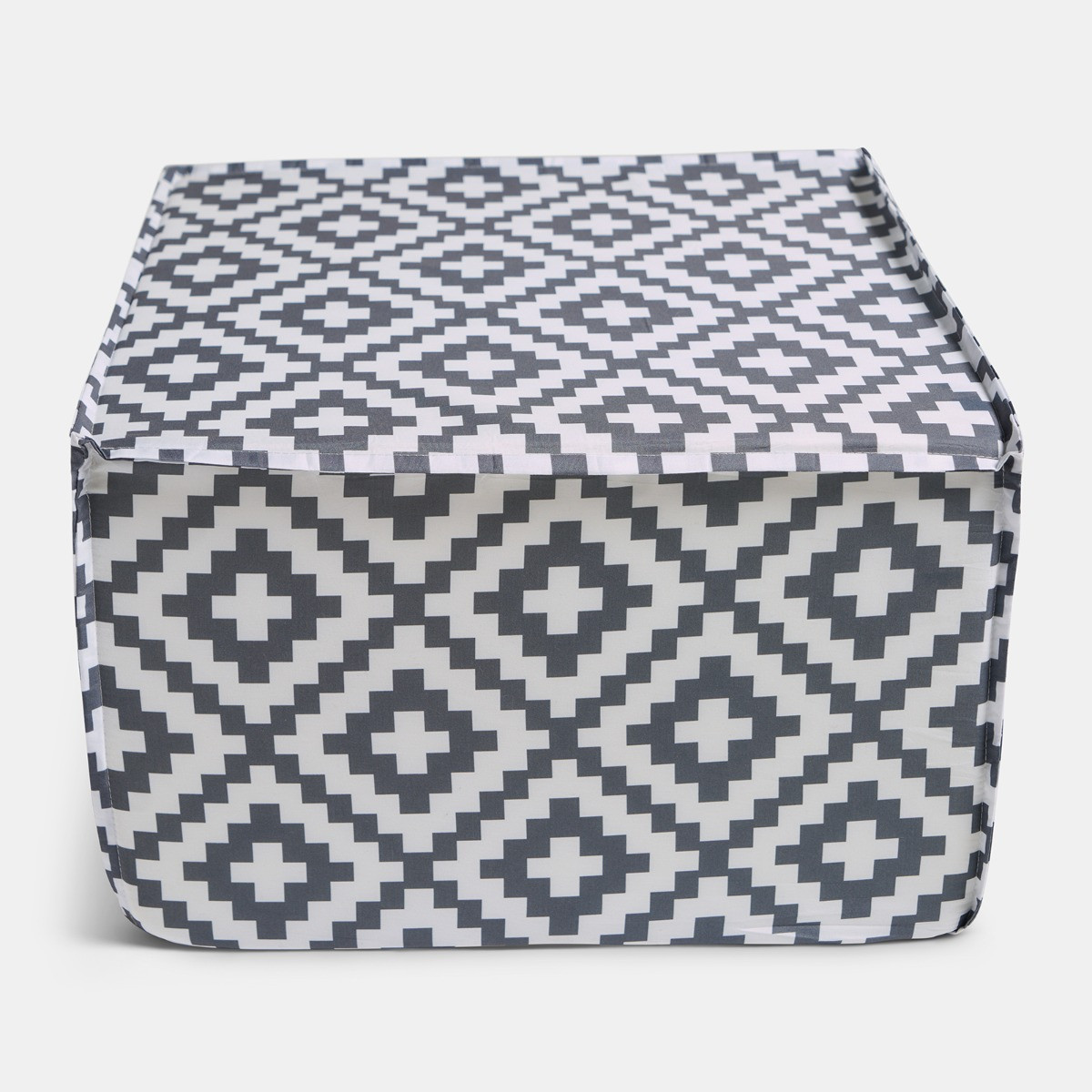 OHS Geometric Print Garden Footstool - Grey >
