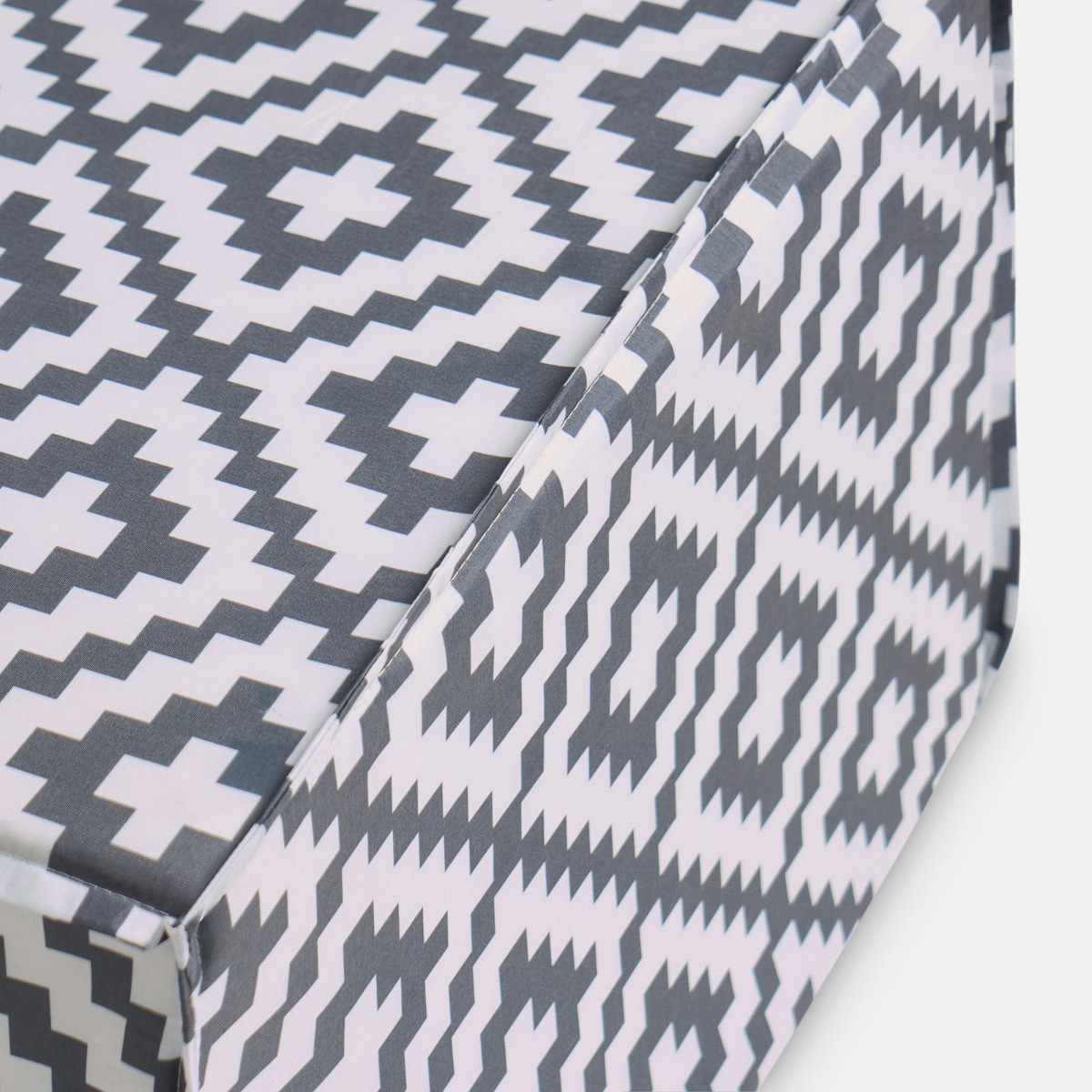 OHS Geometric Print Garden Footstool - Grey >